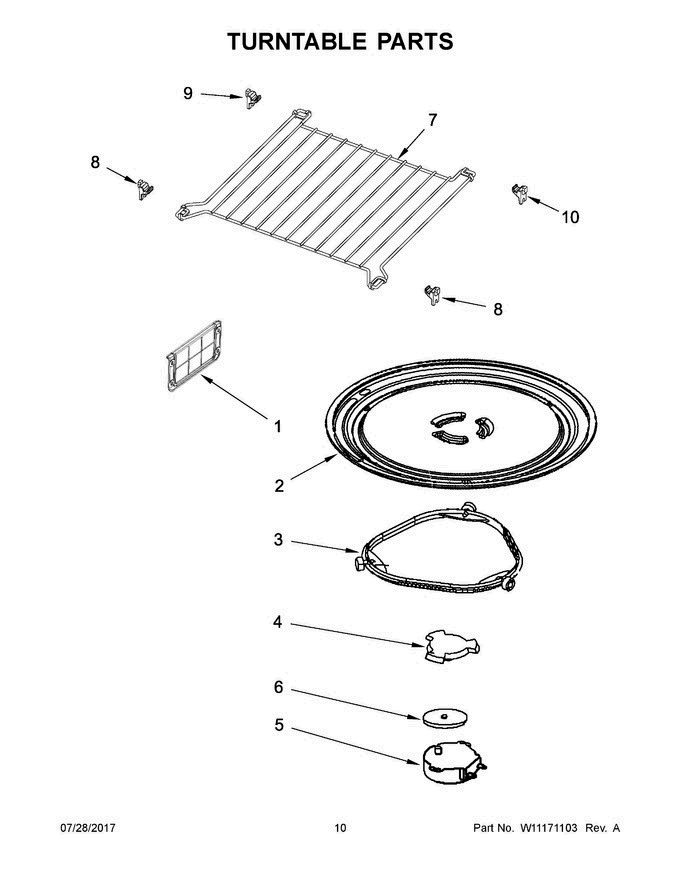 06 - Turntable Parts Diagram and Parts List for MMV4205DS3  Maytag Microwave Oven Combo