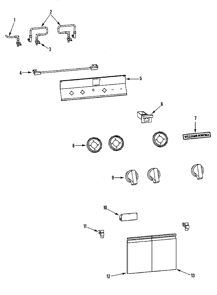PANEL & DOOR Diagram and Parts List for WSBQ30FSB  Dynasty Range