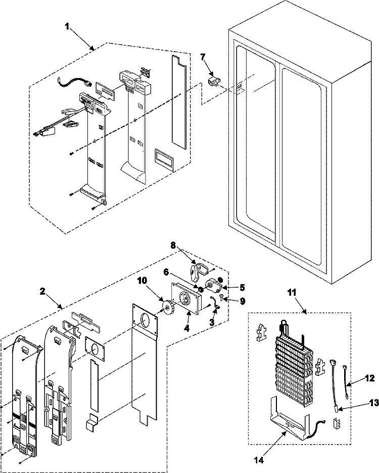 FREEZER COMPARTMENT Diagram and Parts List for RS265LABP  Maytag Refrigerator