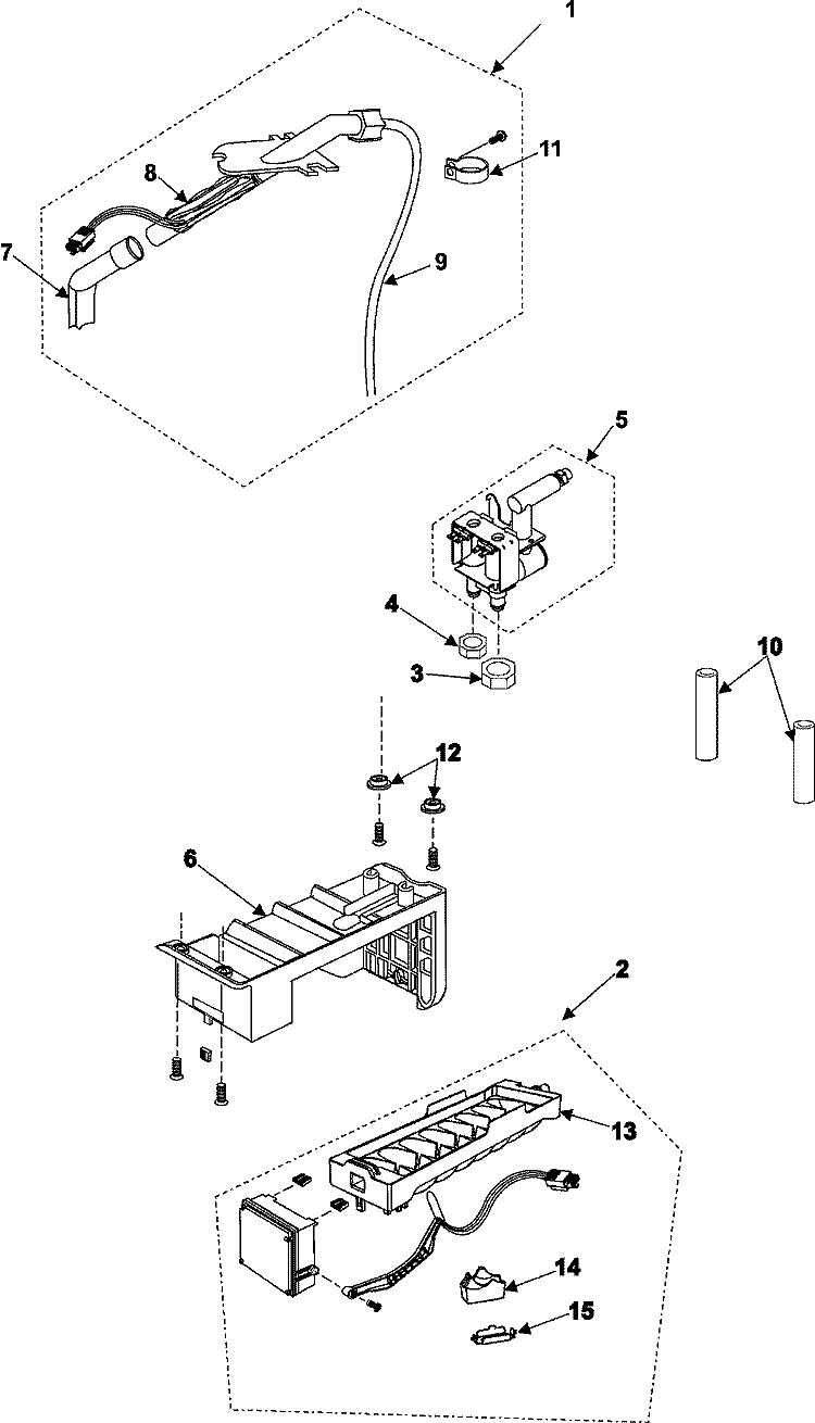 ICE MAKER Diagram and Parts List for RS255BABB  Maytag Refrigerator
