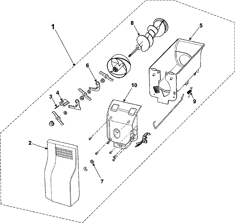 ICE BIN Diagram and Parts List for RS255BABB  Maytag Refrigerator
