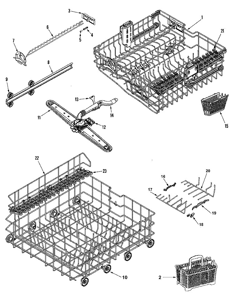 TRACK & RACK ASSEMBLY Diagram and Parts List for MDBH965AWQ  Maytag Dishwasher