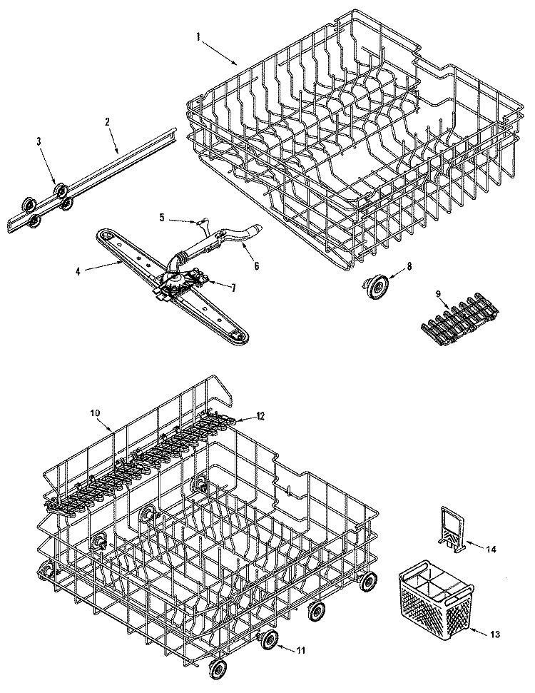 TRACK & RACK ASSEMBLY Diagram and Parts List for MDBS561AWB  Maytag Dishwasher