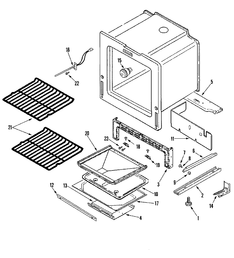 OVEN / BASE Diagram and Parts List for PGS3759BDW  Maytag Range