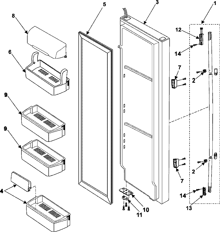 REFRIGERATOR DOOR Diagram and Parts List for RS265LABP  Maytag Refrigerator