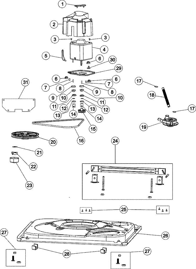 BASE & MOTOR Diagram and Parts List for MAV3855AGW  Maytag Washer