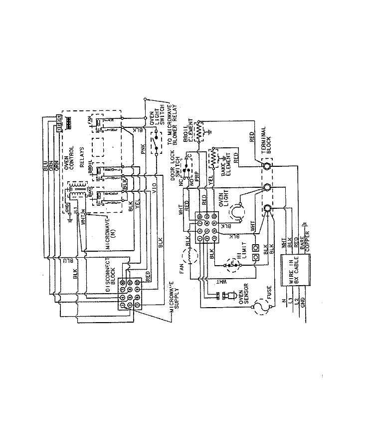 WIRING INFORMATION (WALL OVEN) Diagram and Parts List for 9895VRV  Magic Chef Wall Oven