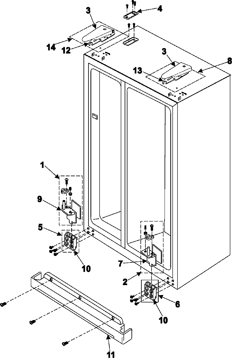 HINGES Diagram and Parts List for RS265LABP  Maytag Refrigerator