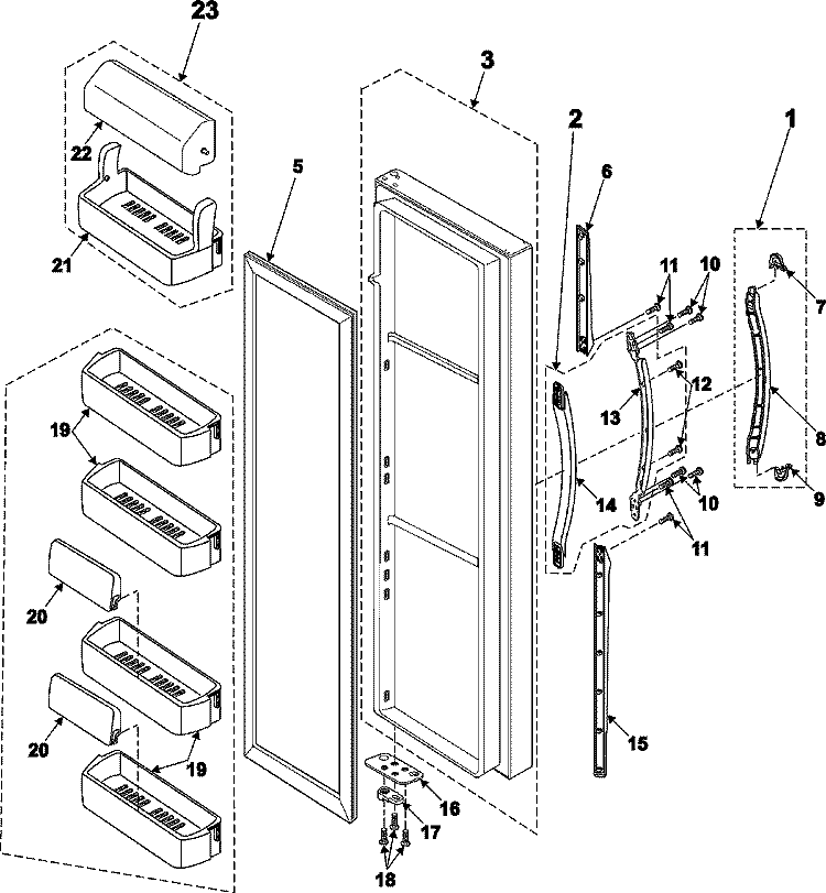 REFRIGERATOR DOOR Diagram and Parts List for RS2644SL  Maytag Refrigerator