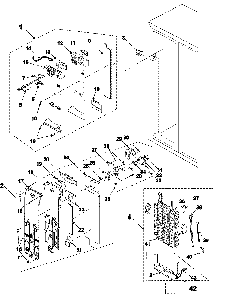 FREEZER COMPARTMENT Diagram and Parts List for RS2644SL  Maytag Refrigerator