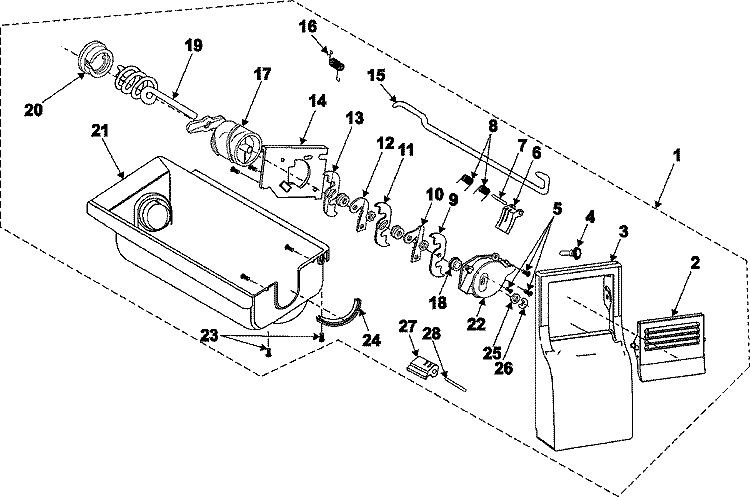ICE BIN Diagram and Parts List for RS2644SL  Maytag Refrigerator