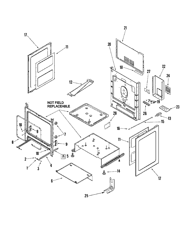 CABINET Diagram and Parts List for MERS755RAW  Maytag Range
