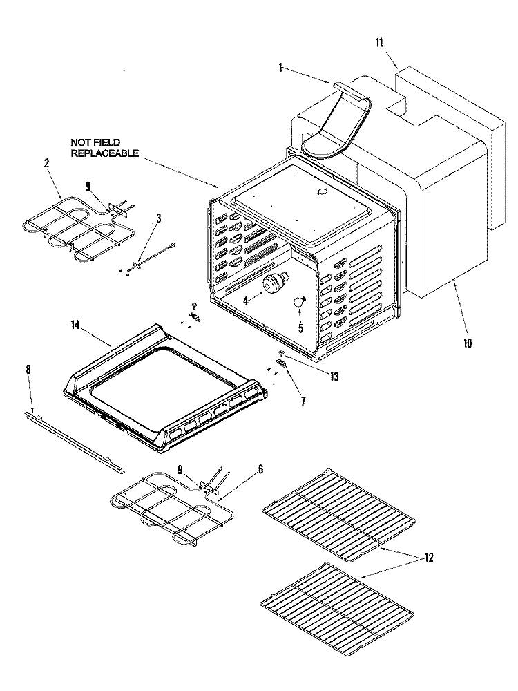 CAVITY Diagram and Parts List for MERS755RAW  Maytag Range