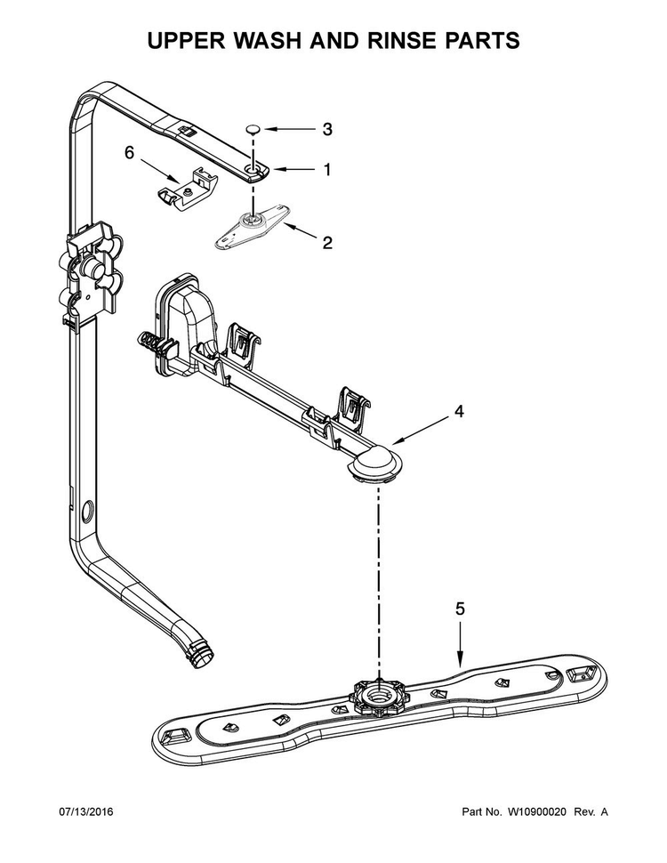 Upper Wash And Rinse Parts Diagram and Parts List for MDB7949SDZ0  Maytag Dishwasher