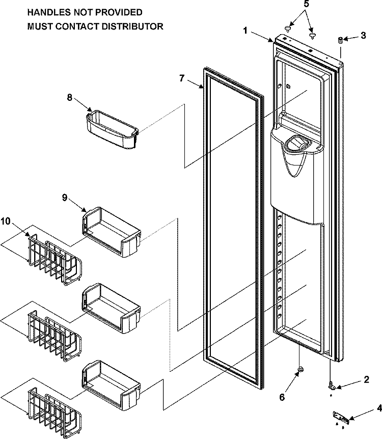 FREEZER DOOR Diagram and Parts List for JC2225GEKB  Jenn-Air Refrigerator