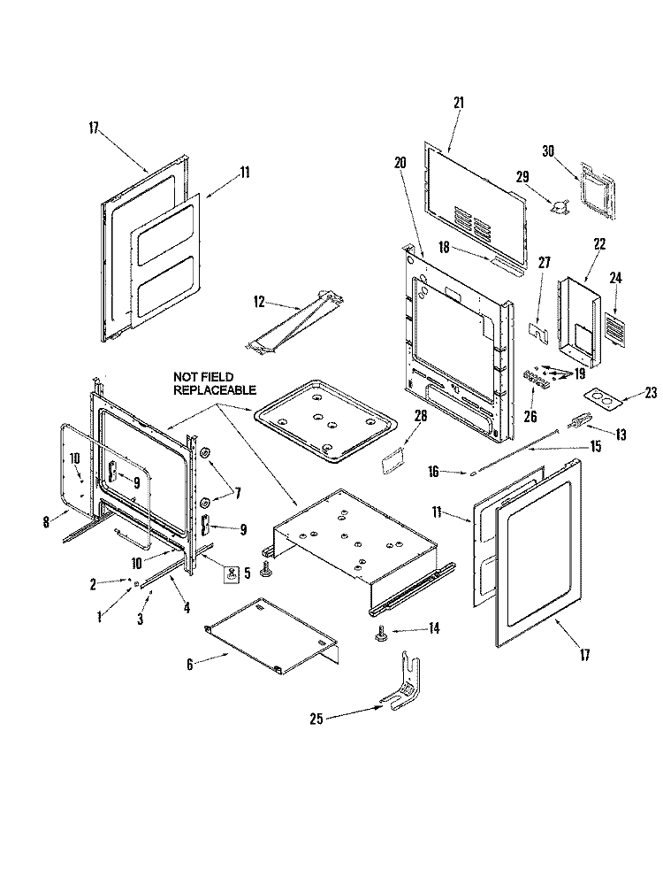 CABINET Diagram and Parts List for AER5845RAB  Amana Range