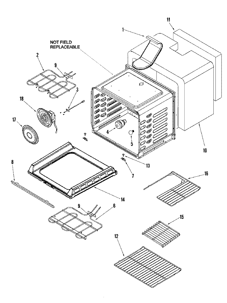 CAVITY Diagram and Parts List for MER5875RCQ  Maytag Range