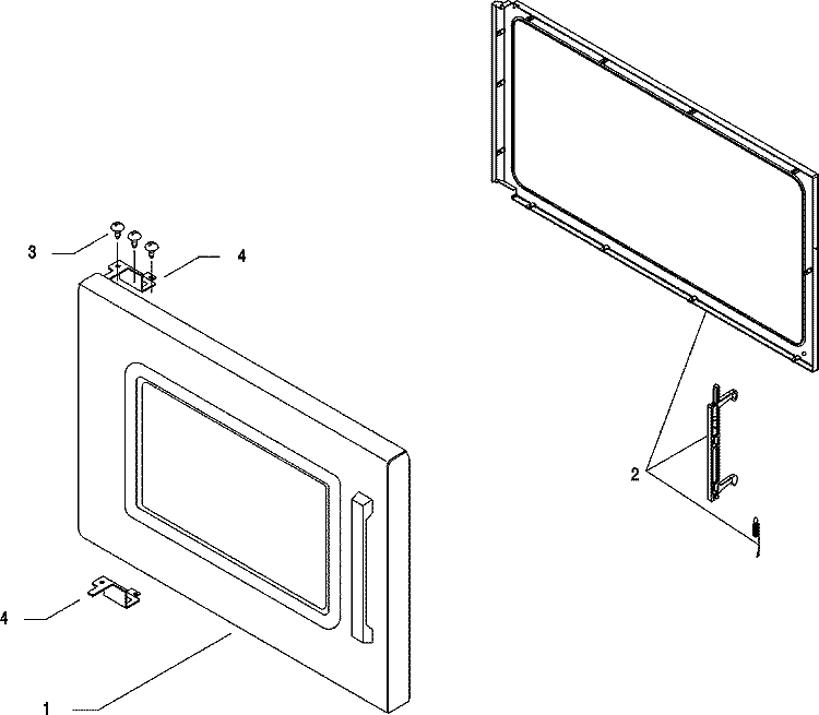 DOOR Diagram and Parts List for ALD10DT P1331001M Amana Microwave