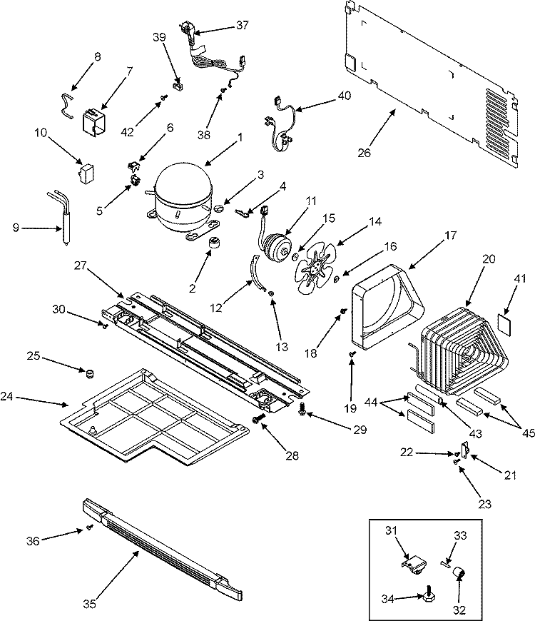 COMPRESSOR Diagram and Parts List for GT1526PEKS  Maytag Refrigerator