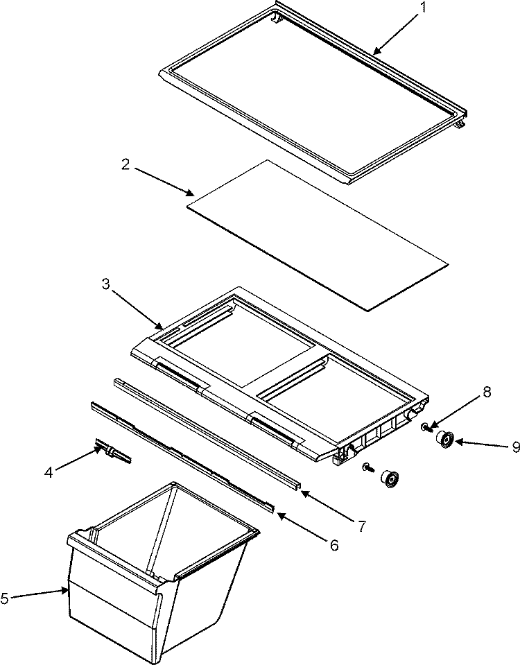SHELVES & ACCESSORIES Diagram and Parts List for GT1526PEKS  Maytag Refrigerator