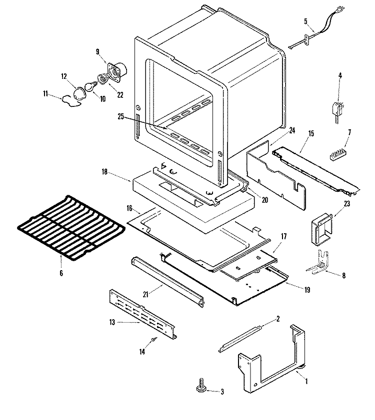 OVEN / BASE Diagram and Parts List for MGRS752BDS  Maytag Range