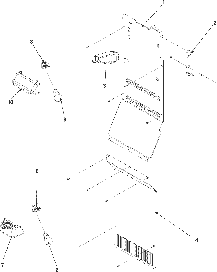 FREEZER COMPARTMENT Diagram and Parts List for GC2225PEKS GC2225PEKS0 Maytag Refrigerator