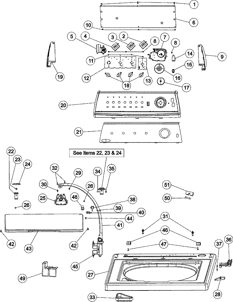 CONTROL PANEL & TOP Diagram and Parts List for MAV3855AGW  Maytag Washer