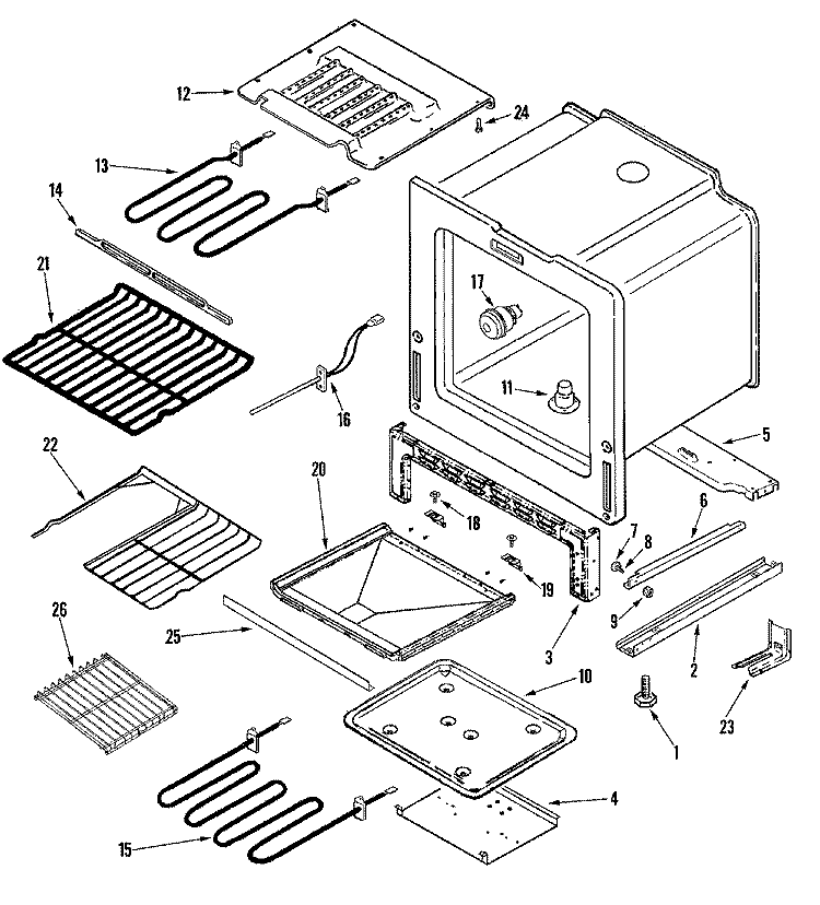 OVEN / BASE Diagram and Parts List for MES5775BAS  Maytag Range