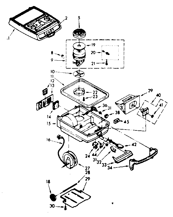 Base Assembly Diagram and Parts List for 11623882  Kenmore Canister Vacuum