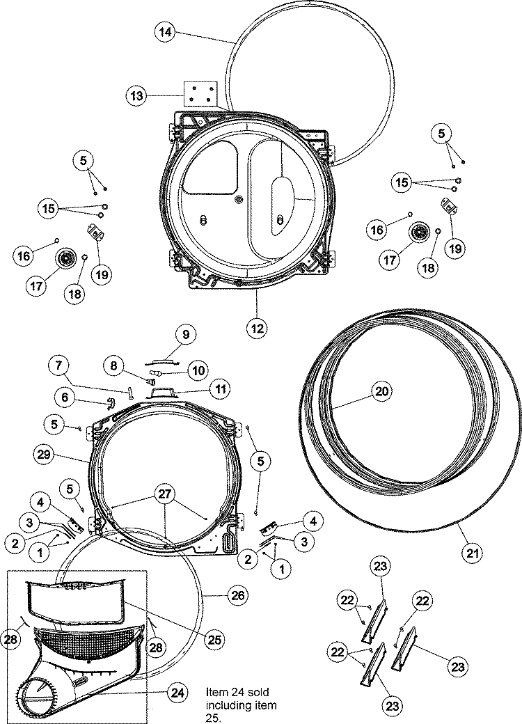 TUMBLER Diagram and Parts List for MDGT446AWW  Maytag Dryer