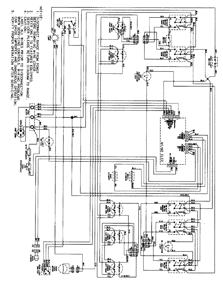 WIRING INFORMATION Diagram and Parts List for MER5765RCW  Maytag Range