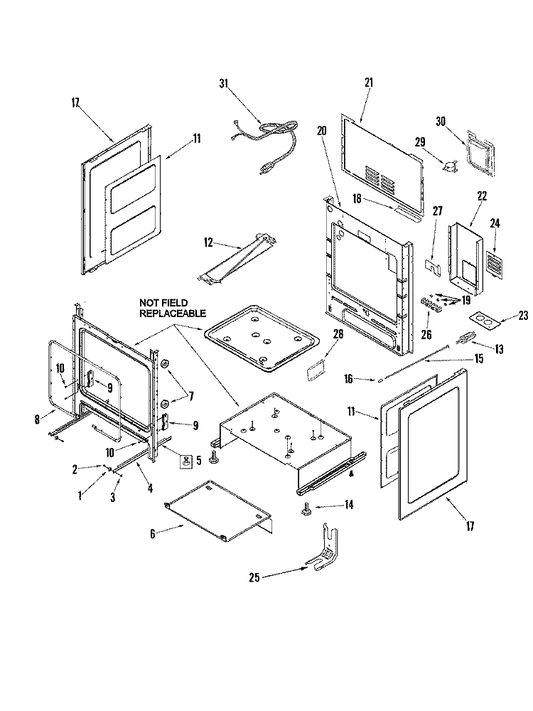 CABINET Diagram and Parts List for MER5875RCQ  Maytag Range