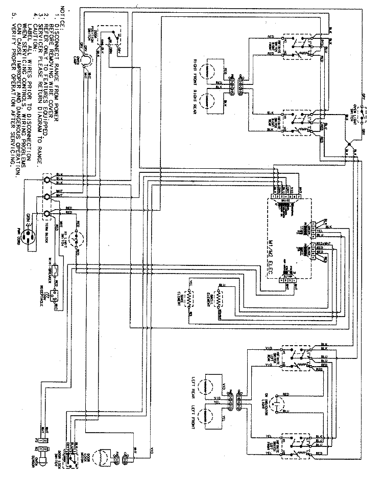 WIRING INFORMATION Diagram and Parts List for AER5515RCW  Amana Range