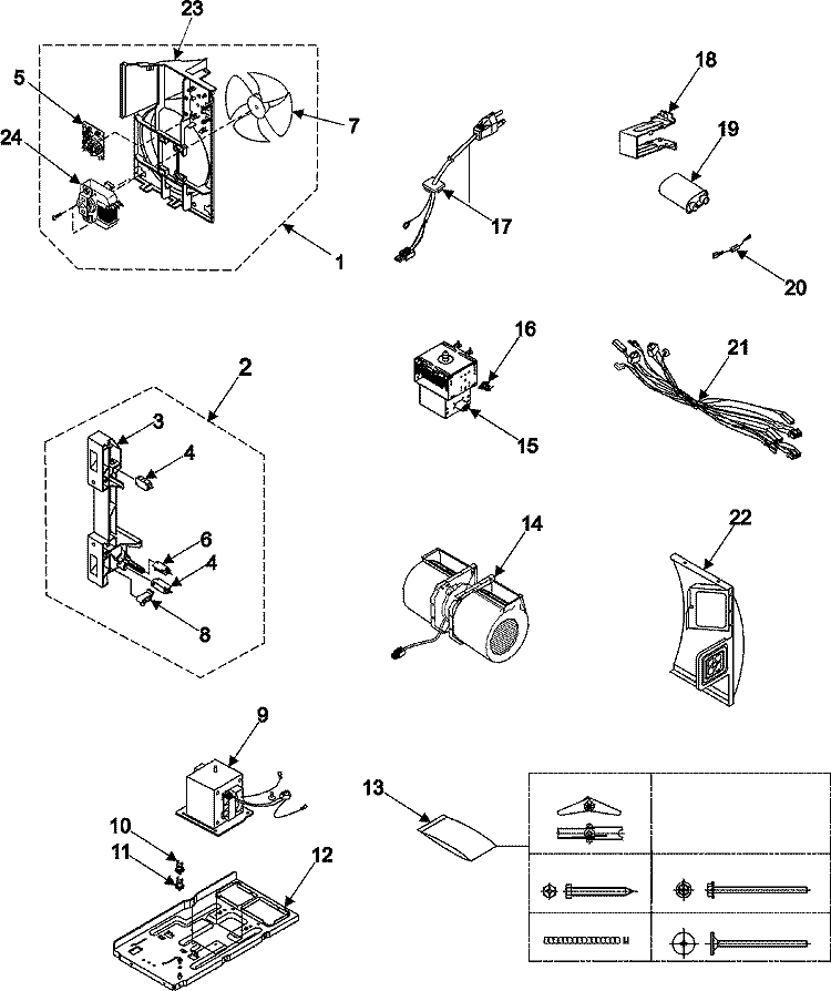 INTERNAL CONTROL / LATCH ASY / BASE Diagram and Parts List for SMH7177STE  Maytag Microwave