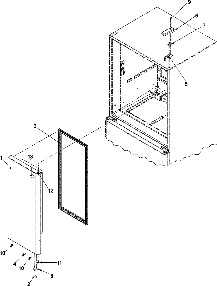 RIGHT REFRIGERATOR DOOR Diagram and Parts List for AFC2033DRB  Amana Refrigerator