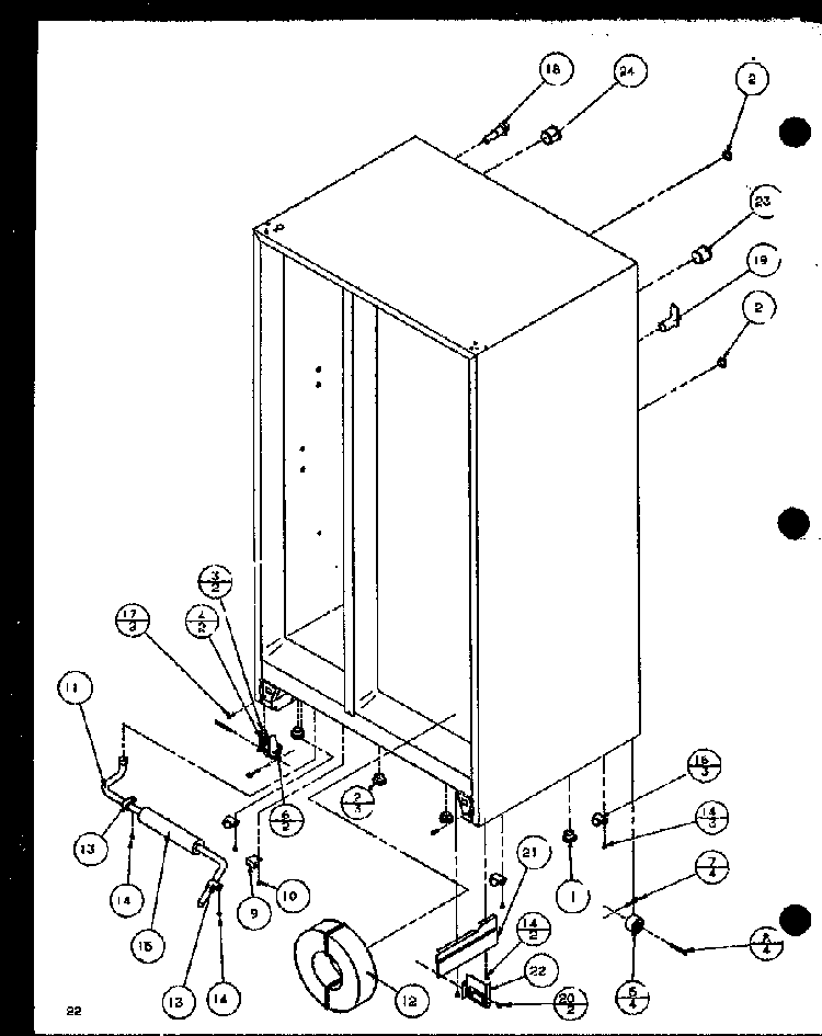 Drain And Rollers Diagram and Parts List for SZDE27KPL-P1110603WL  Amana Refrigerator