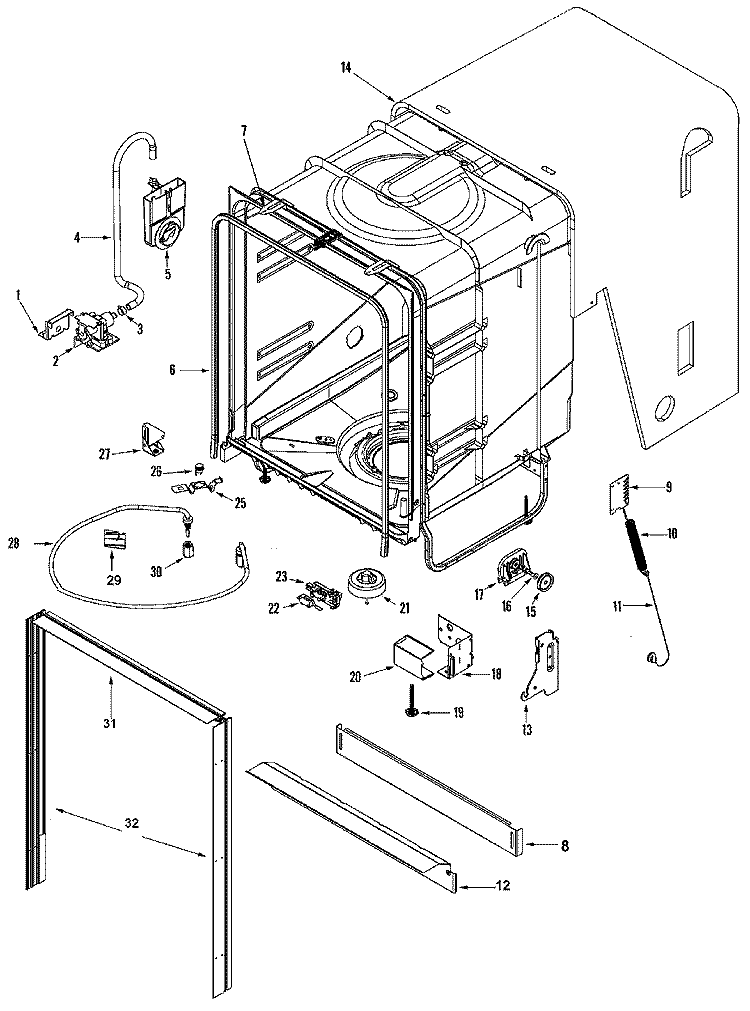 TUB Diagram and Parts List for MDB5651AWS  Maytag Dishwasher