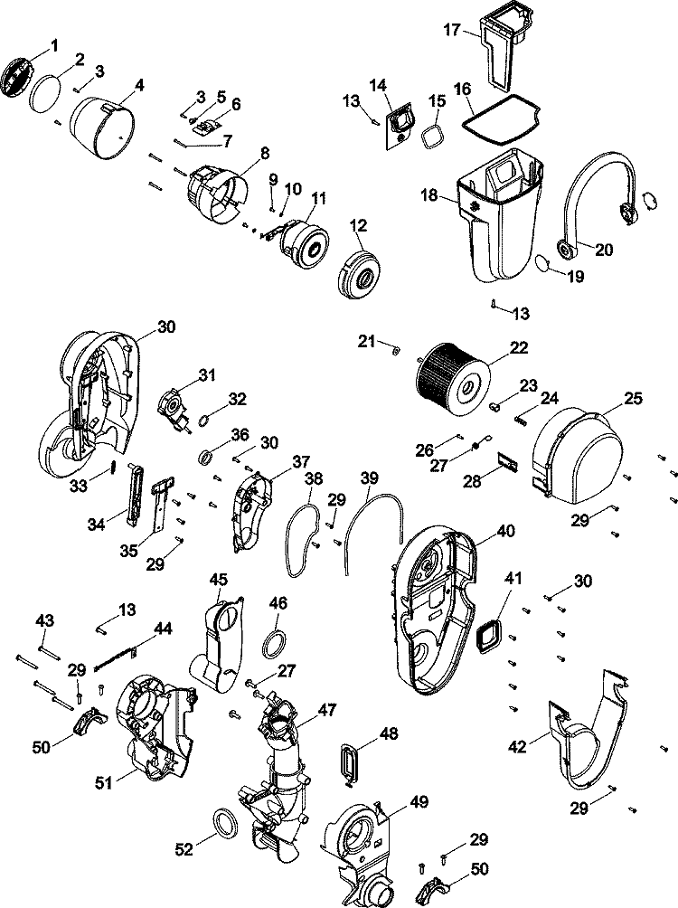 MOTOR AND MAIN PIVOT ASY Diagram and Parts List for U9145900  Hoover Upright Vacuum