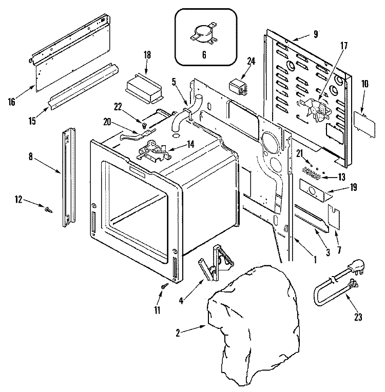 BODY Diagram and Parts List for CES3759BCB  Magic Chef Range