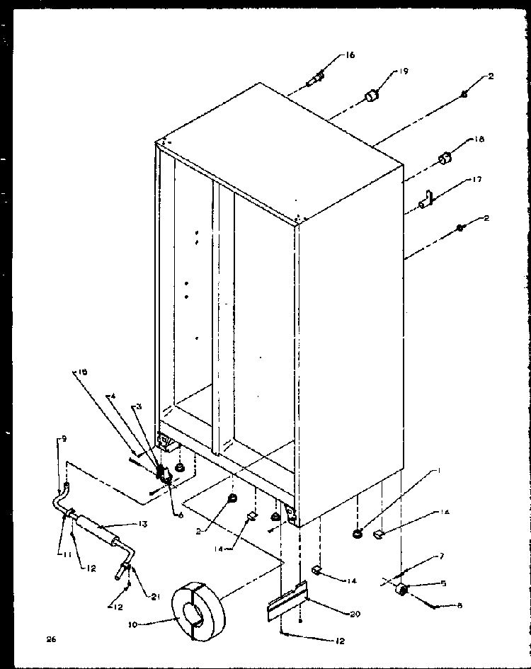 Drain And Rollers Diagram and Parts List for SXD20NPW-P1162505WW  Amana Refrigerator