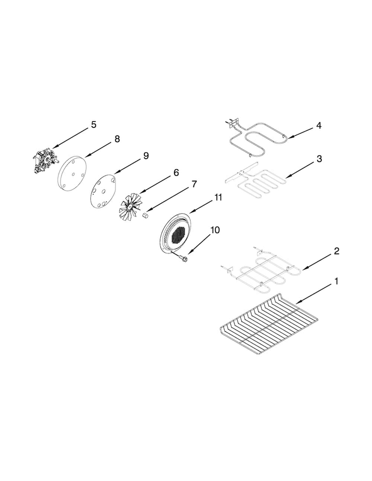 Internal Oven Parts Diagram and Parts List for MET8720DS03  Maytag Range