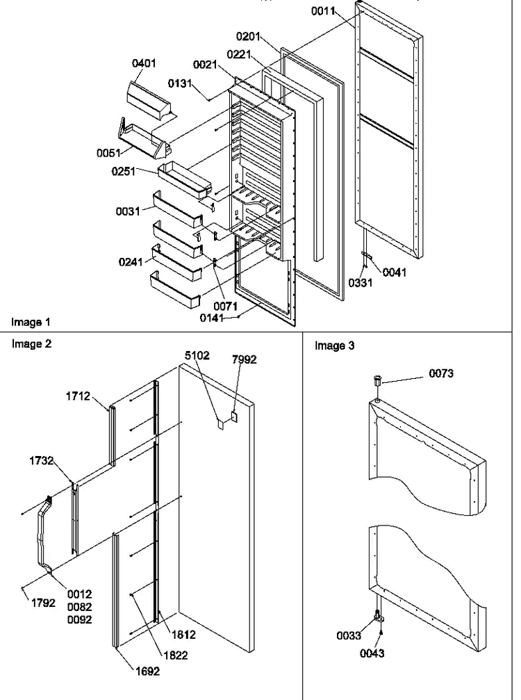 Refrigerator Door Diagram and Parts List for SX322S2W-P1307303WW  Amana Refrigerator