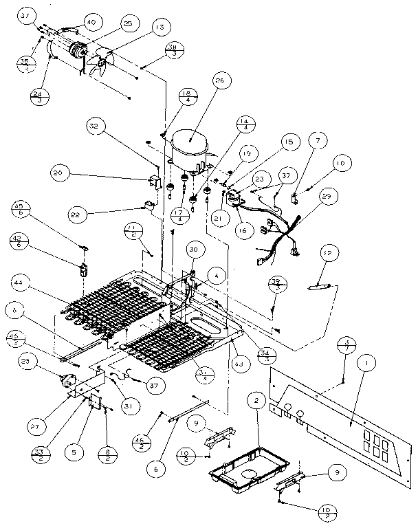 Machine Compartment - Panasonic Compressor Diagram and Parts List for 36768-P1135803W  Amana Refrigerator