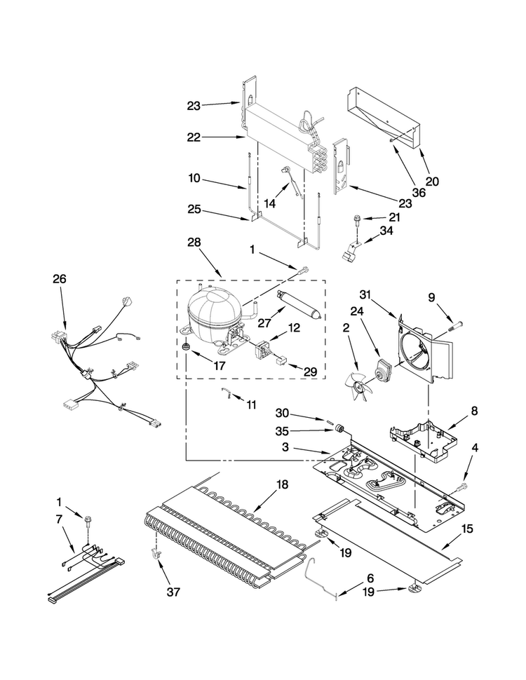 Unit Parts Diagram and Parts List for ABB2222FED2  Amana Refrigerator