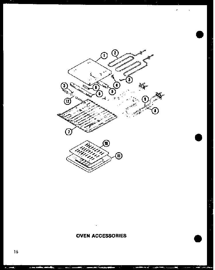 Oven Accessories Diagram and Parts List for AO-27D-P85547-2S  Amana Wall Oven