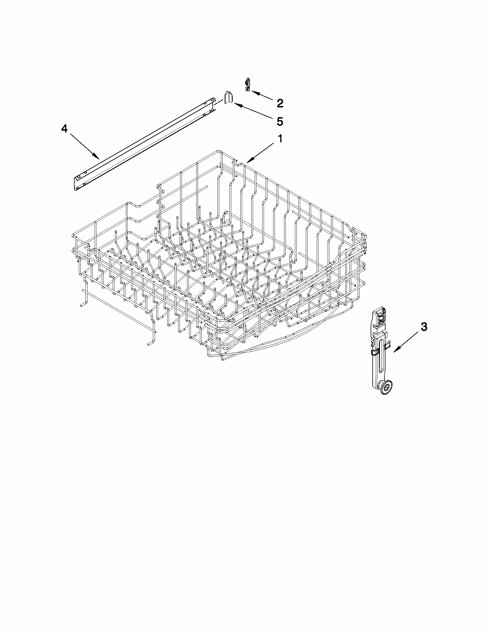 Upper Rack And Track Parts Diagram and Parts List for MDBTT53AWW3  Maytag Dishwasher