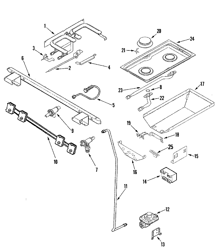 GAS CONTROLS Diagram and Parts List for JDS9861AAP  Jenn-Air Range