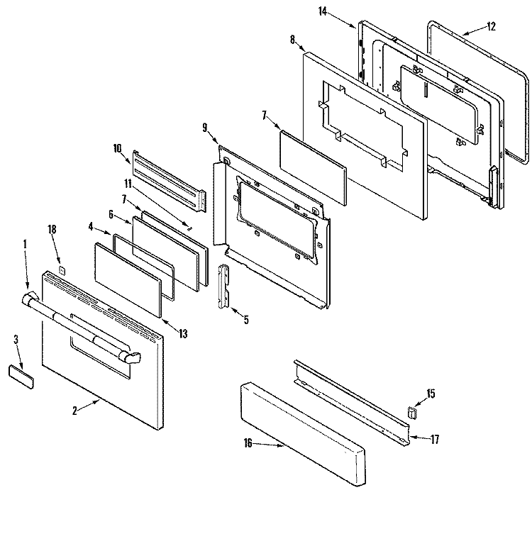 DOOR / ACCESS PANEL Diagram and Parts List for JDS9861AAP  Jenn-Air Range