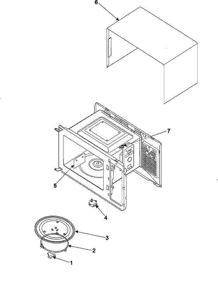 BODY / CAVITY / ELEMENTS Diagram and Parts List for MW888STB  Amana Microwave