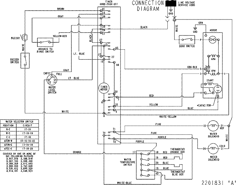 WIRING INFORMATION Diagram and Parts List for MAV408DAWW  Maytag Washer